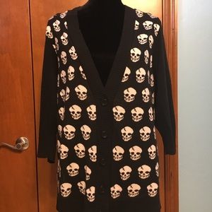 TORRID B/W Skull Cardigan Sweater